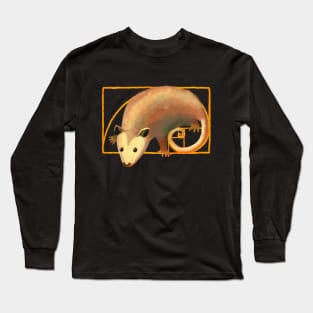 Fibonacci Spiral Opossum | Possum in Golden Ratio Spiral Long Sleeve T-Shirt